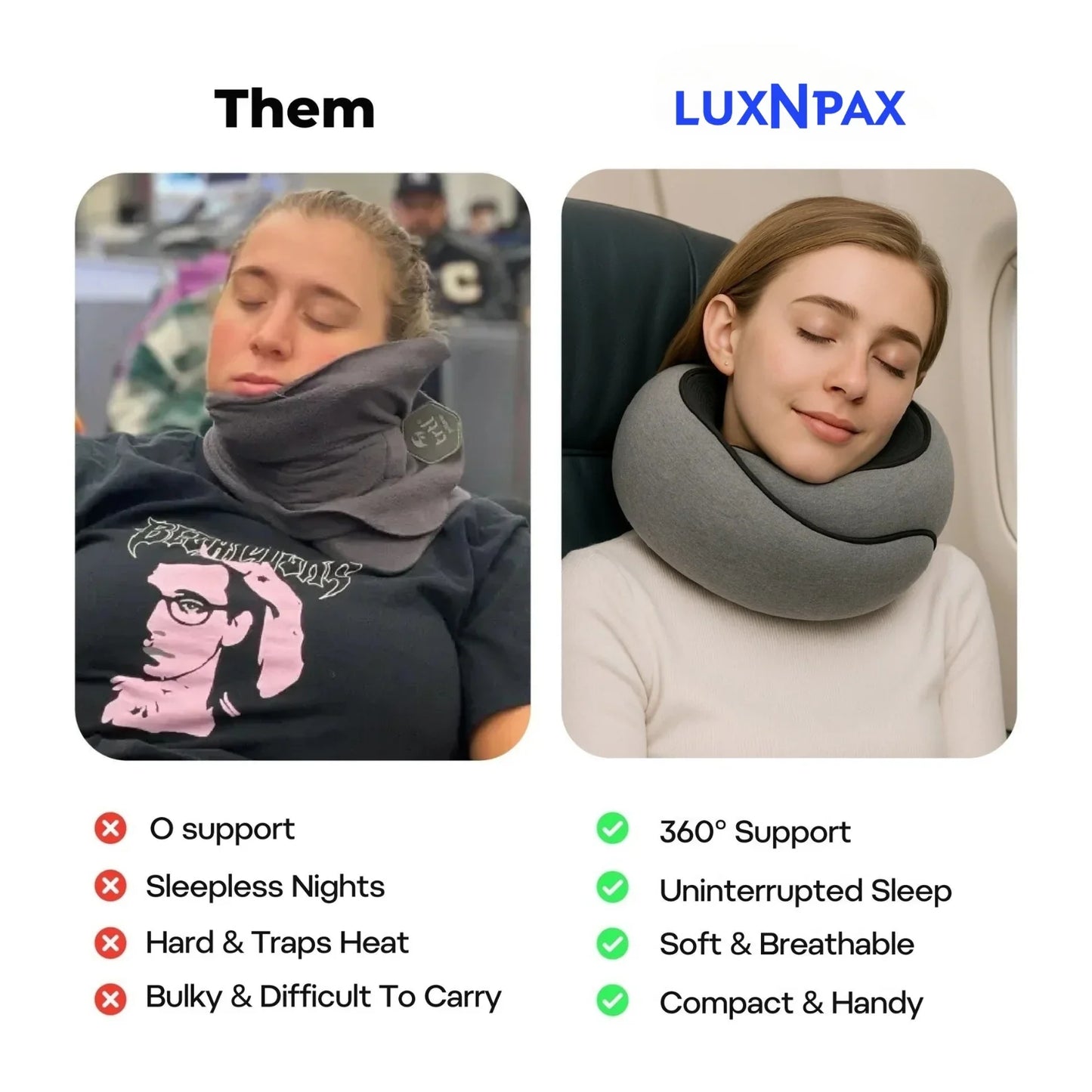 LuxNPax® Travel Neck Pillow